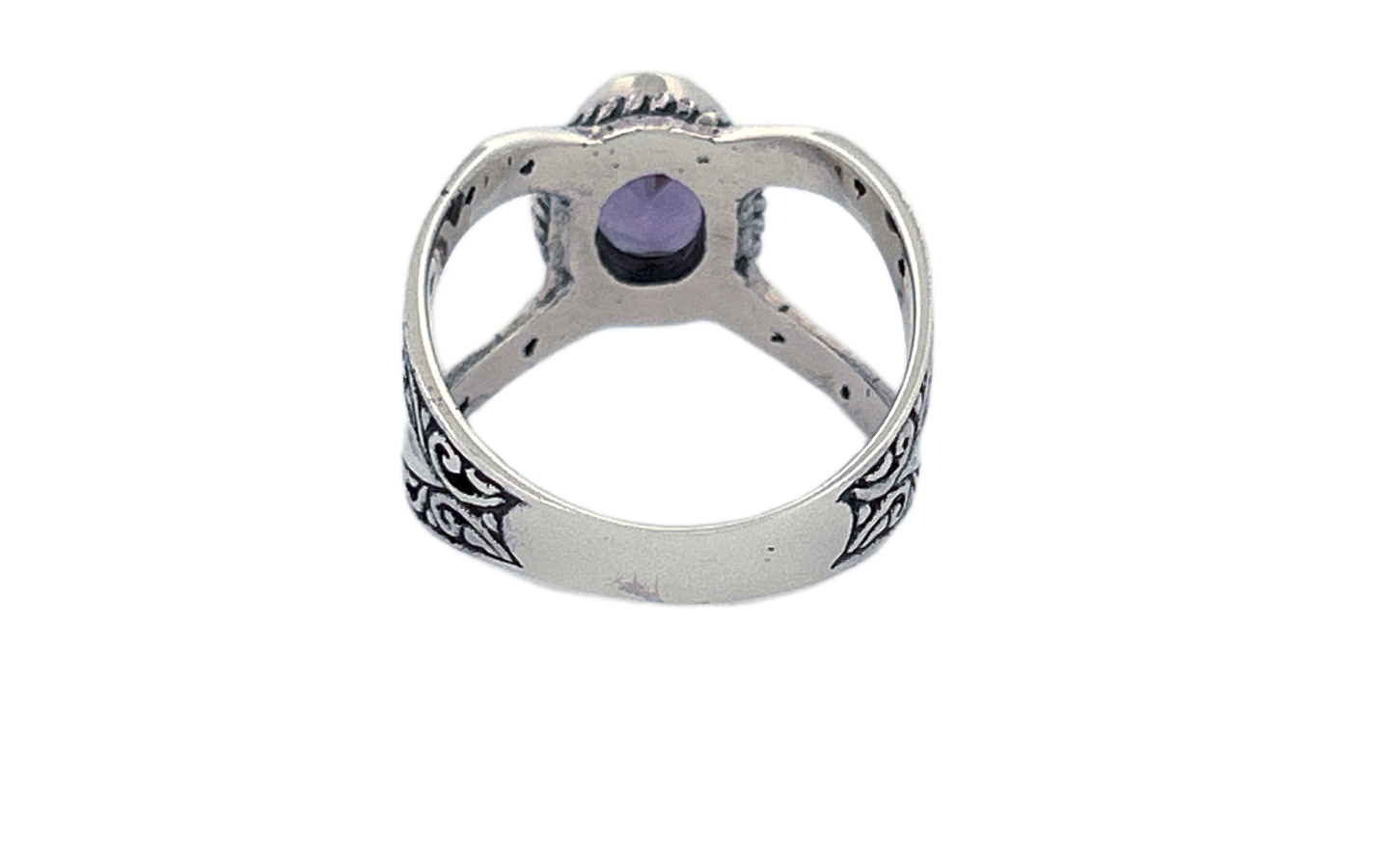 Sterling Silver Filigree Ring with Amethyst
