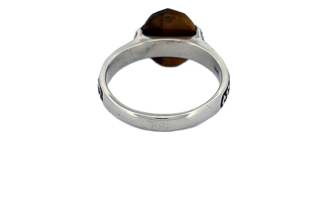 Sterling Silver Filigree Ring with Tiger’s Eye