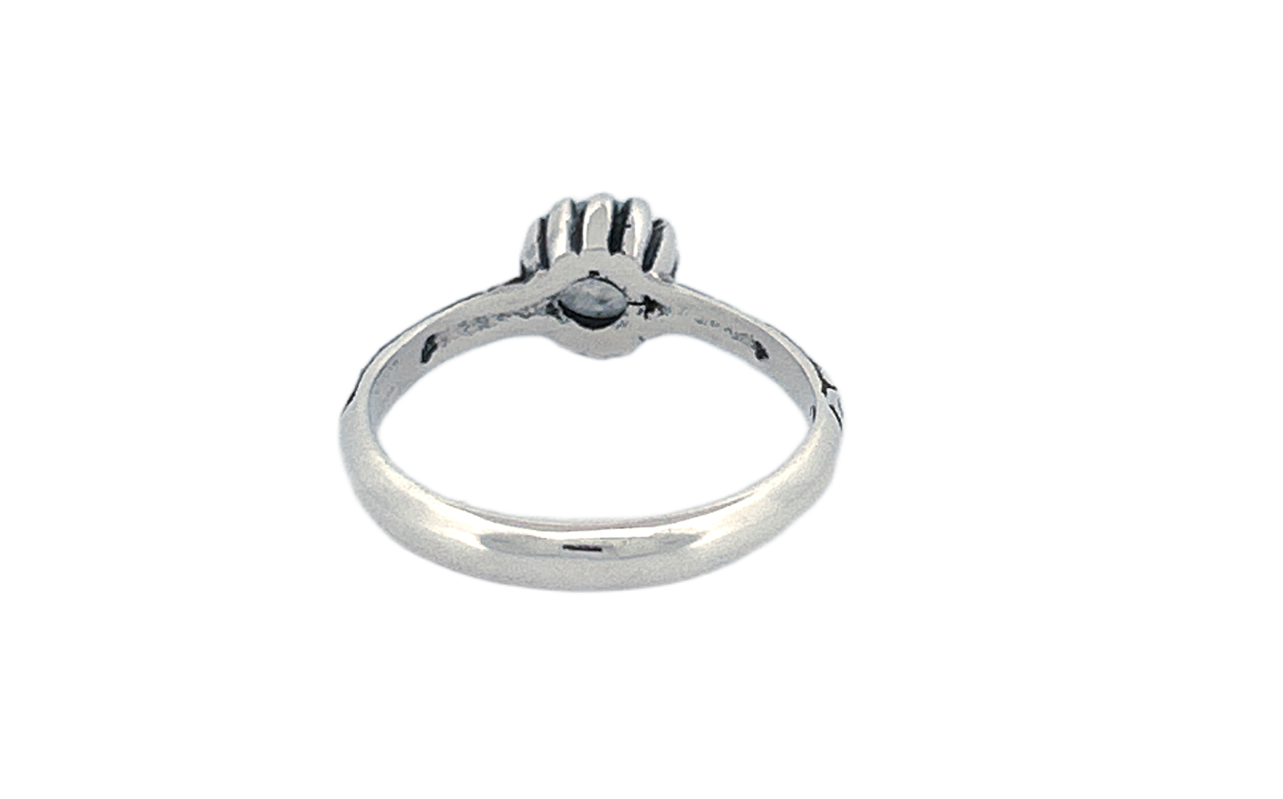 Sterling Silver Moonstone Ring – Vintage Floral Design