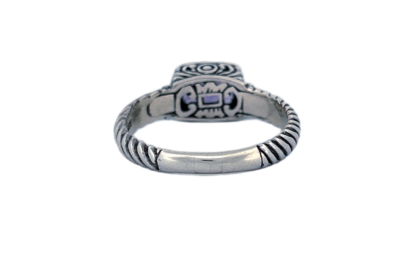 Handmade 925 Sterling Silver Natural Amethyst Cushion Cut Ring-R41