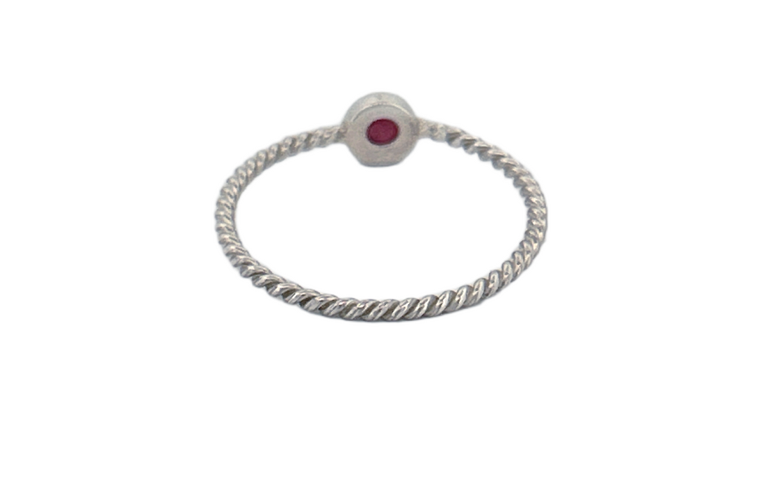 Handcrafted 925 Sterling Silver Star Ruby Ring – Twisted Rope Band | Natural Gemstone Jewelry