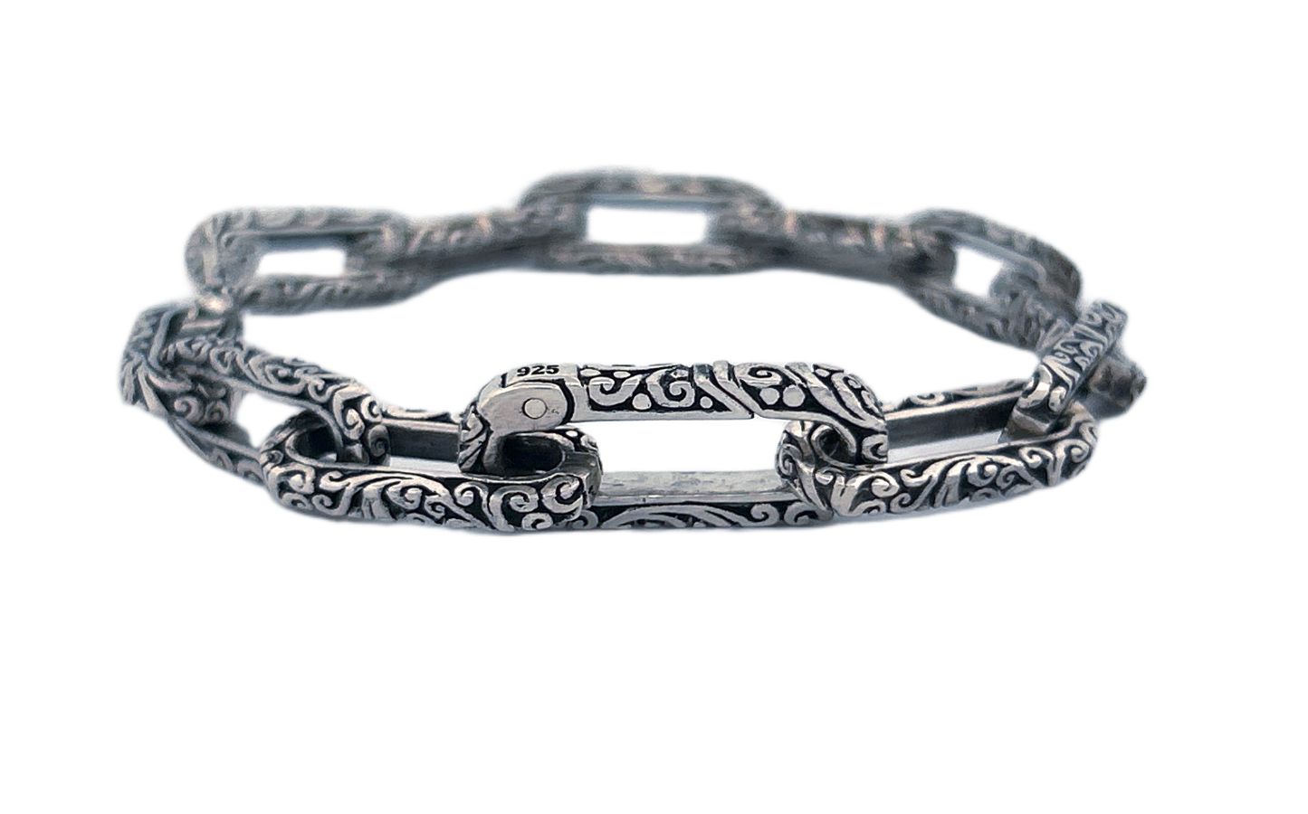 Handmade Sterling Silver Paper Clip Chain Link Bracelet-CB36