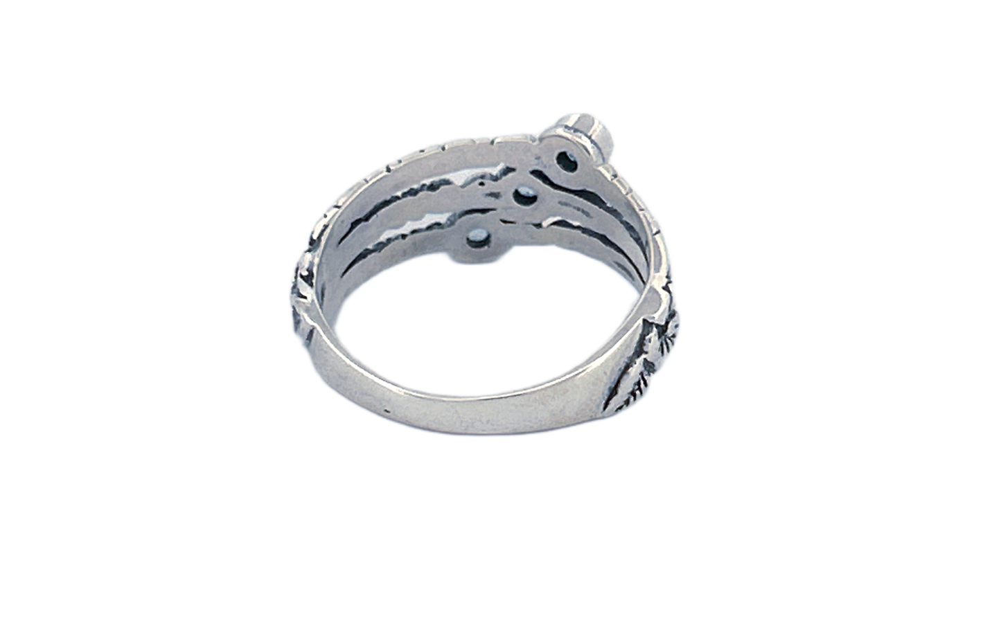 Sterling Silver Triple Gemstone Ring – Blue Topaz