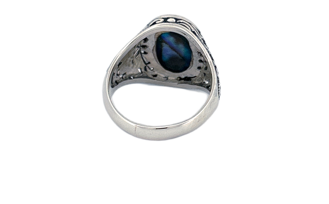 Sterling Silver Gemstone Rings – Abalone Shell & Coral