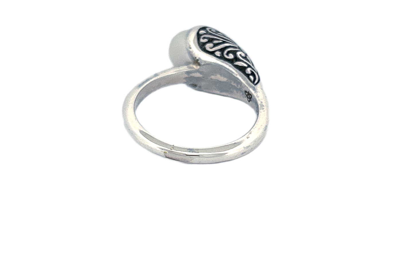 Sterling Silver Pearl Ring – Leaf Wrap Design