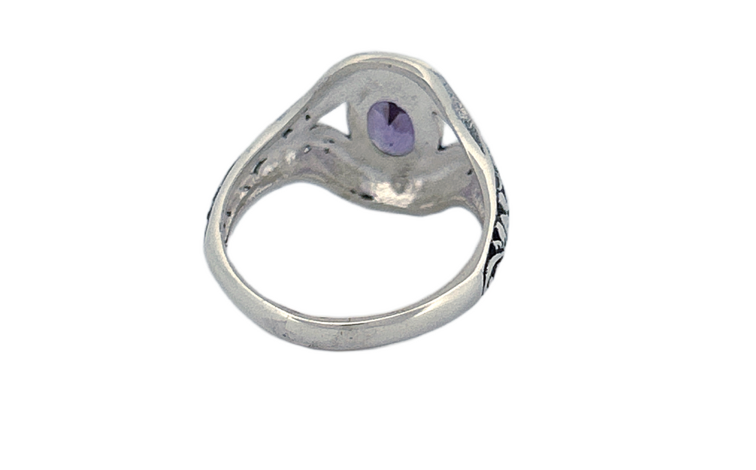 Sterling Silver Gemstone Ring – Amethyst & Blue Topaz