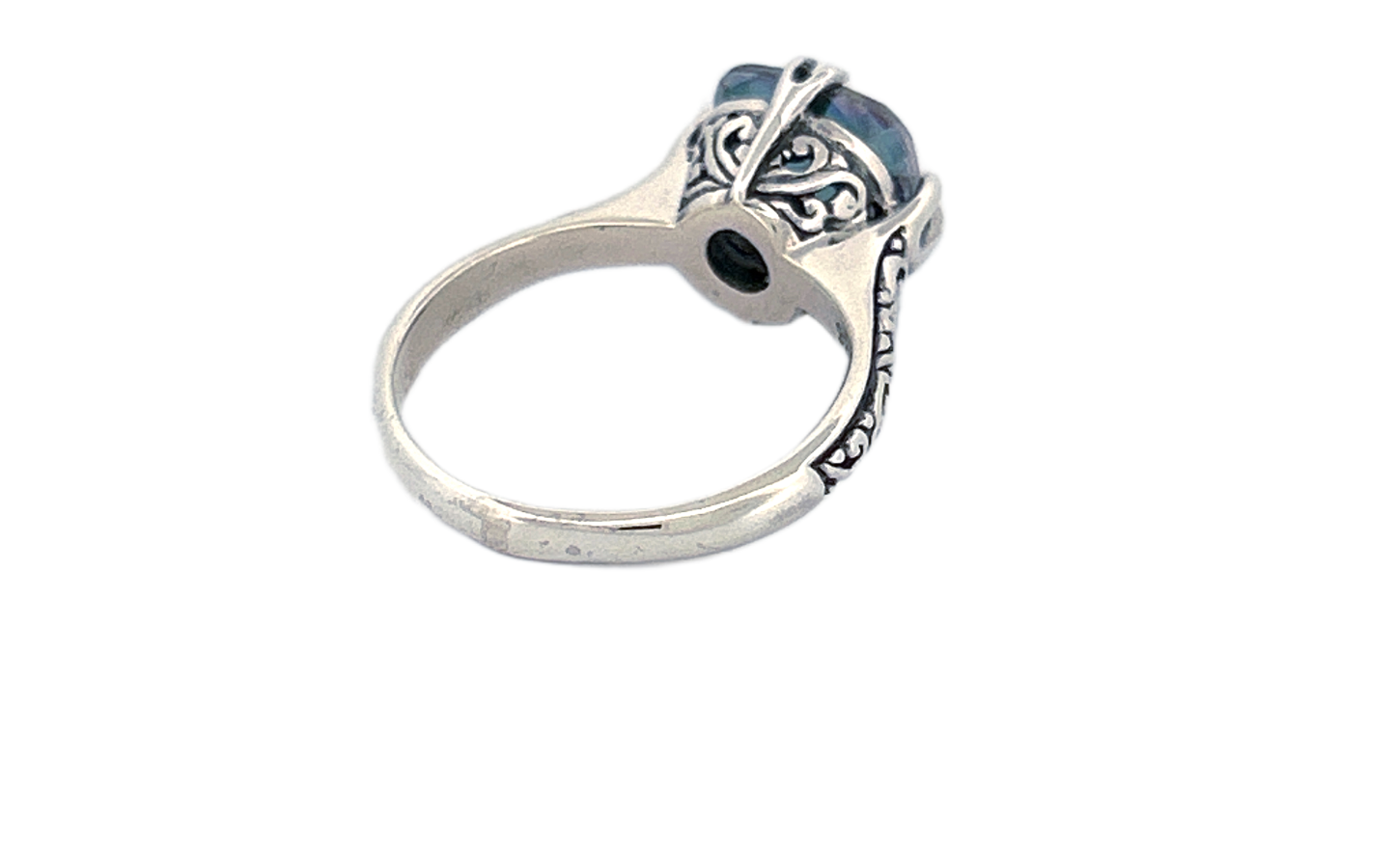 Sterling Silver Mystique Topaz Ring – Cushion Cut Design