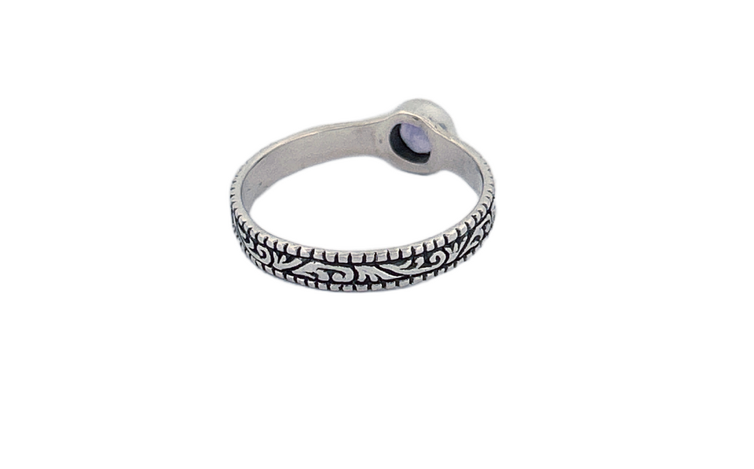 Sterling Silver Amethyst Ring – Petite Vine Band