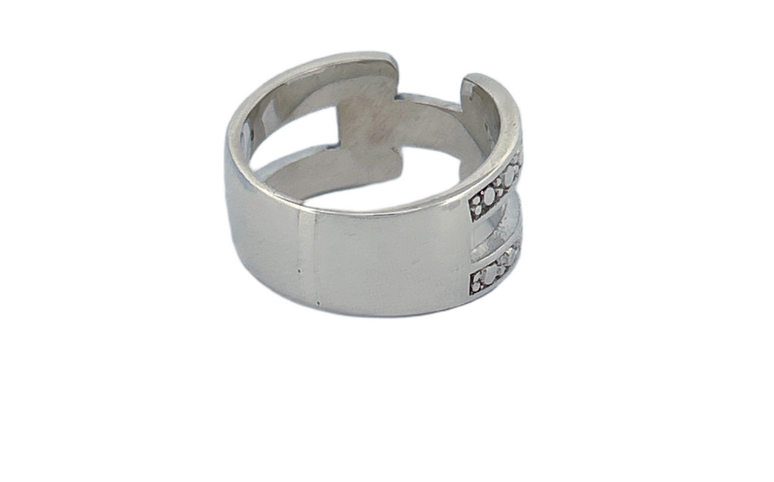Sterling Silver Open‑Band Filigree Ring