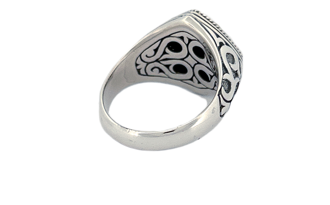 Sterling Silver & Hammered Brass Statement Ring