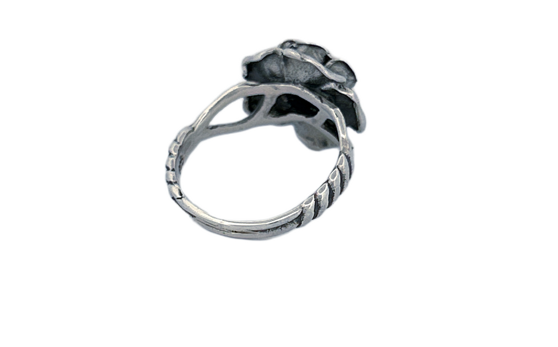 Sterling Silver 3D Rose Ring