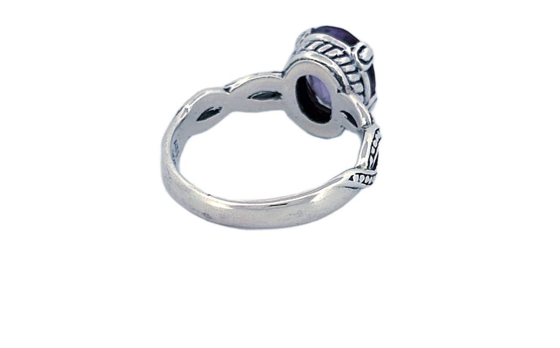 Sterling Silver Gemstone Ring – Amethyst or Blue Topaz