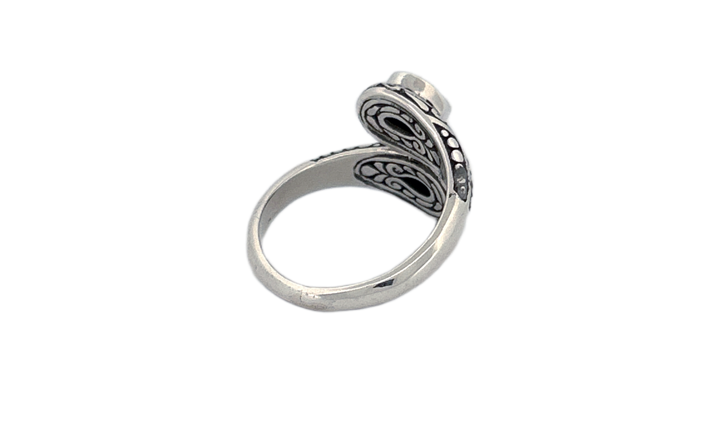 925 Sterling Silver Teardrop Shaped Amethyst Ring-R81