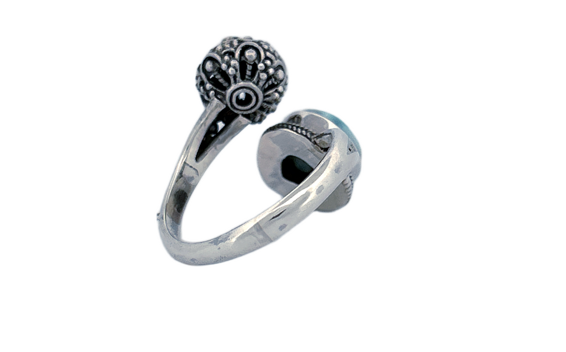 Sterling Silver Larimar Ring – Open Design