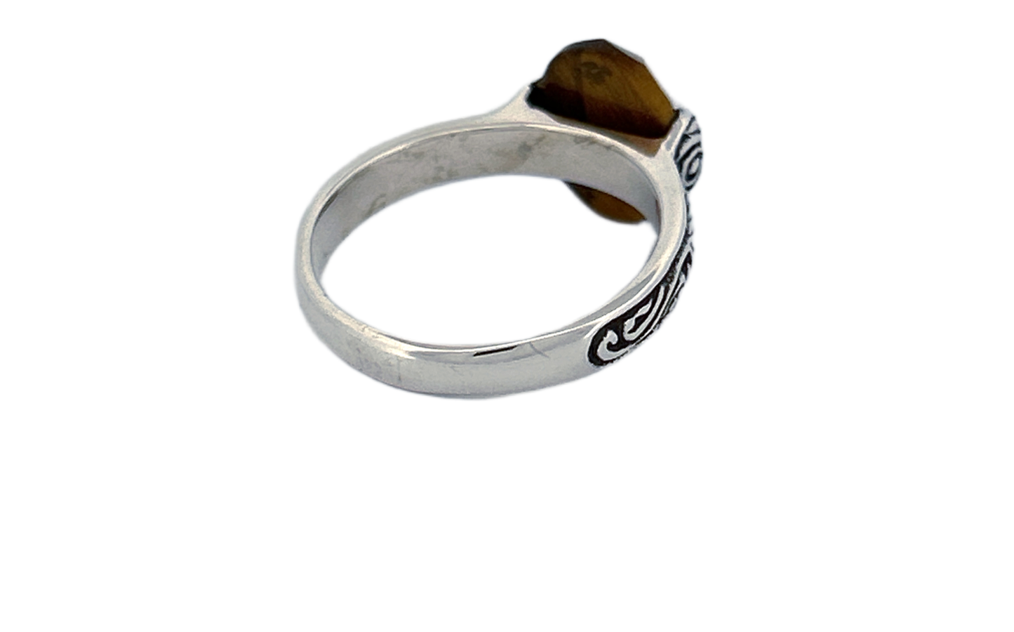 Sterling Silver Filigree Ring with Tiger’s Eye