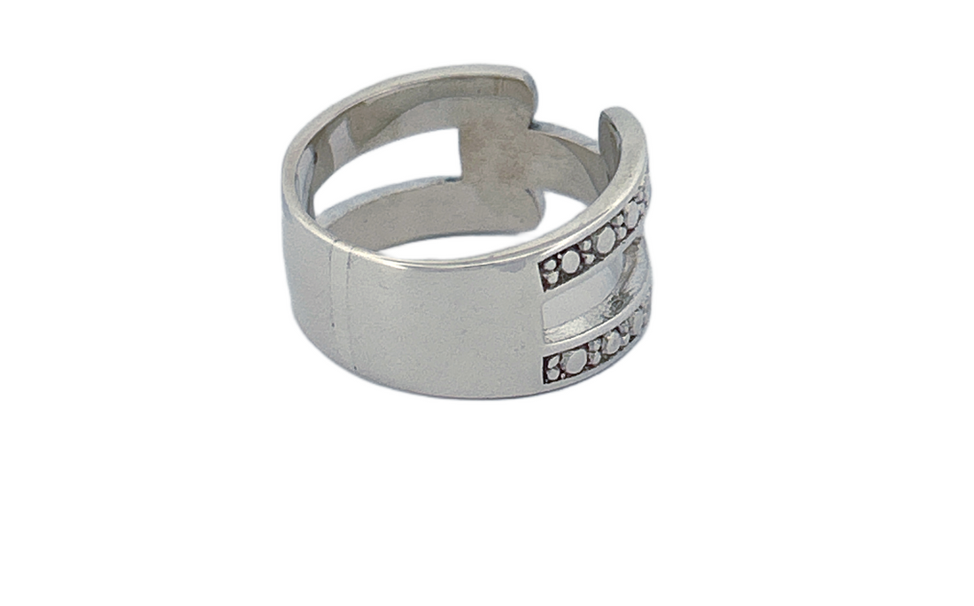 Sterling Silver Open‑Band Filigree Ring