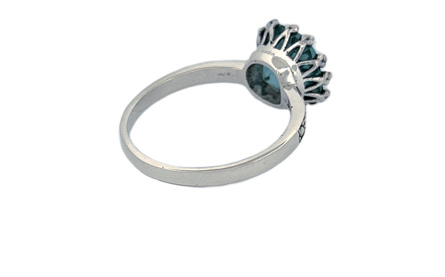 Sterling Silver Checker‑Cut Gemstone Rings – Teal CZ & Mystique Topaz