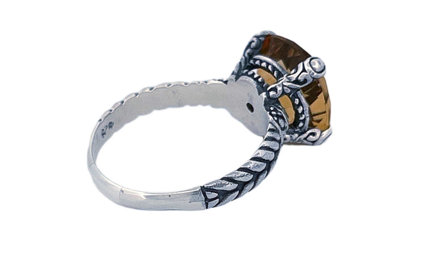Handmade Sterling Silver Natural Citrine Ring-R57