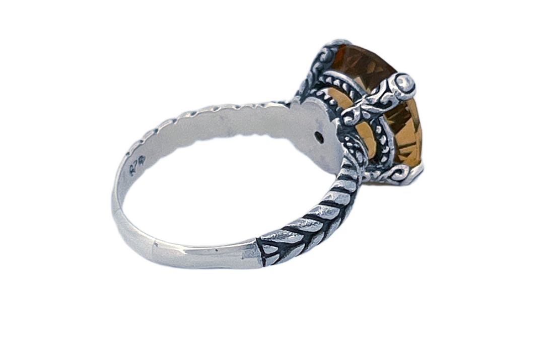 Handmade Sterling Silver Natural Citrine Ring-R57