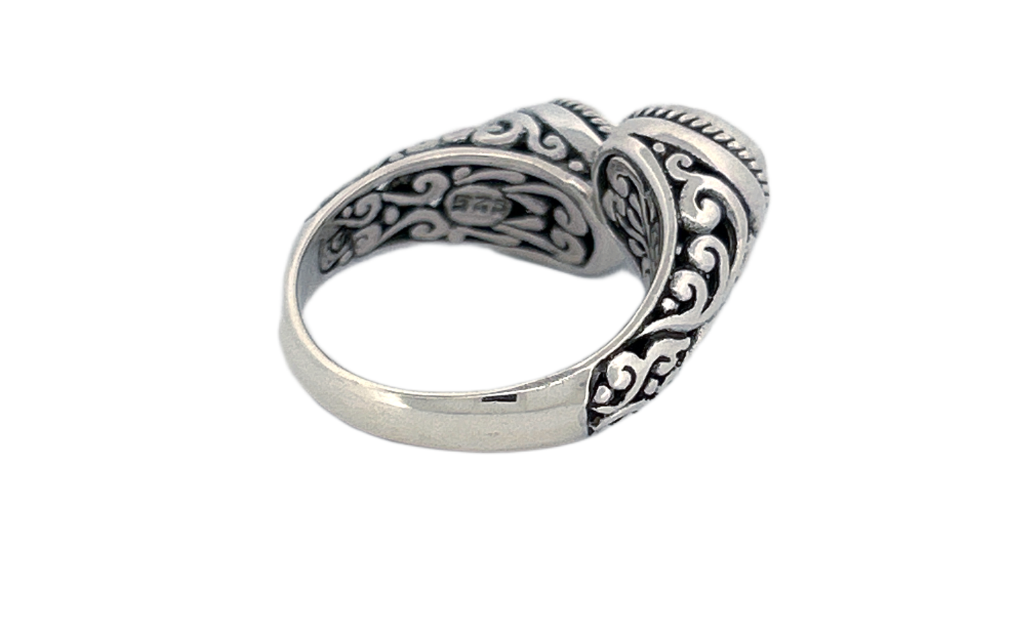 925 Sterling Silver Natural Amethyst Bypass Ring-R37