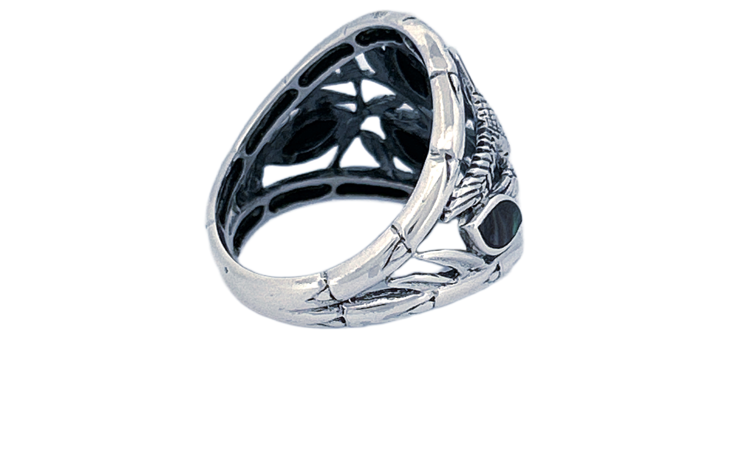 Handcrafted Sterling Silver Abalone Shell Ring-R51