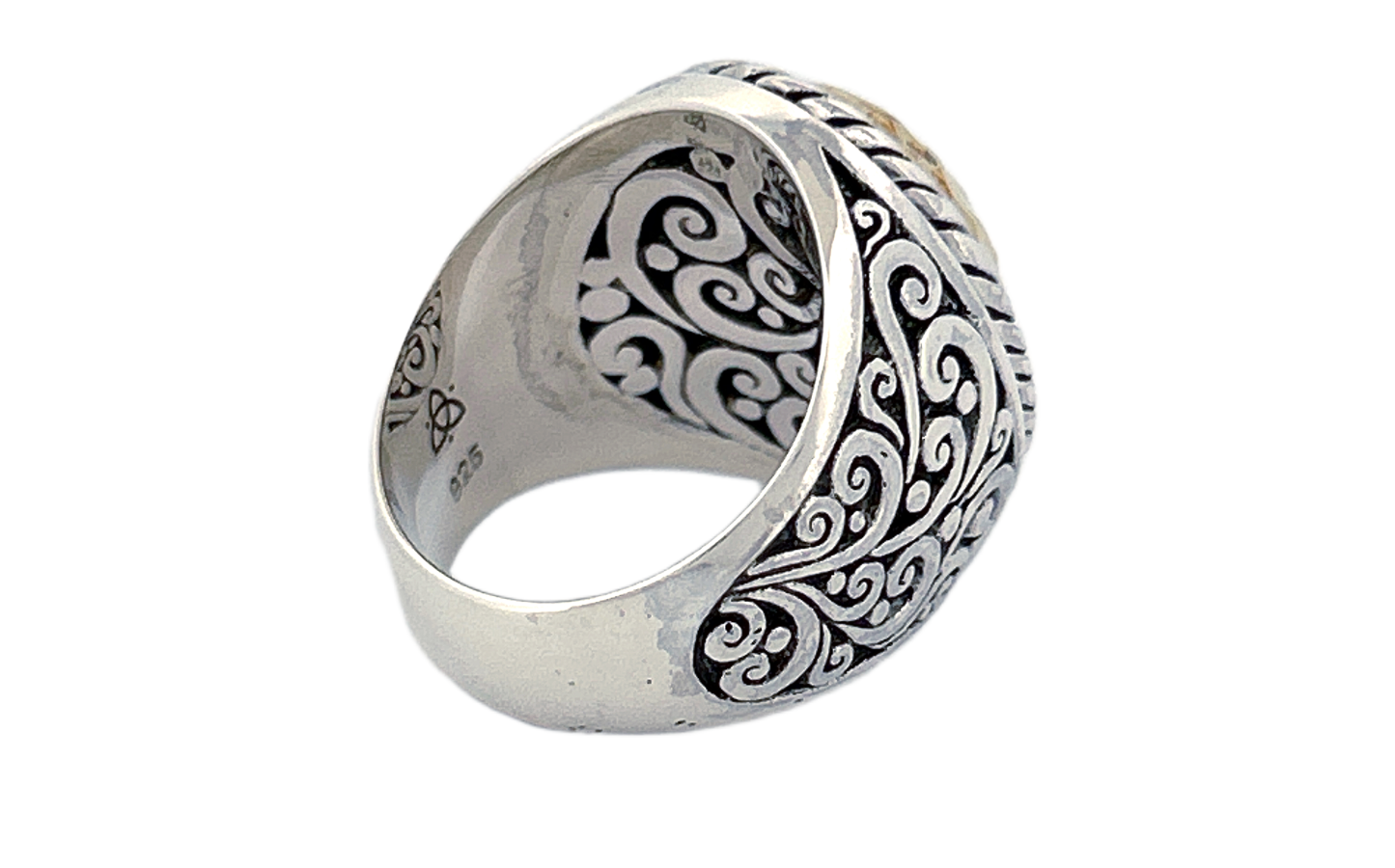 Sterling Silver & Hammered Brass Statement Ring
