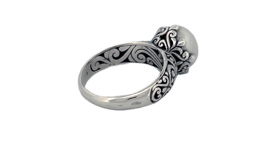 Handcrafted 925 Sterling Silver Fresh Water Pearl Ring-R45