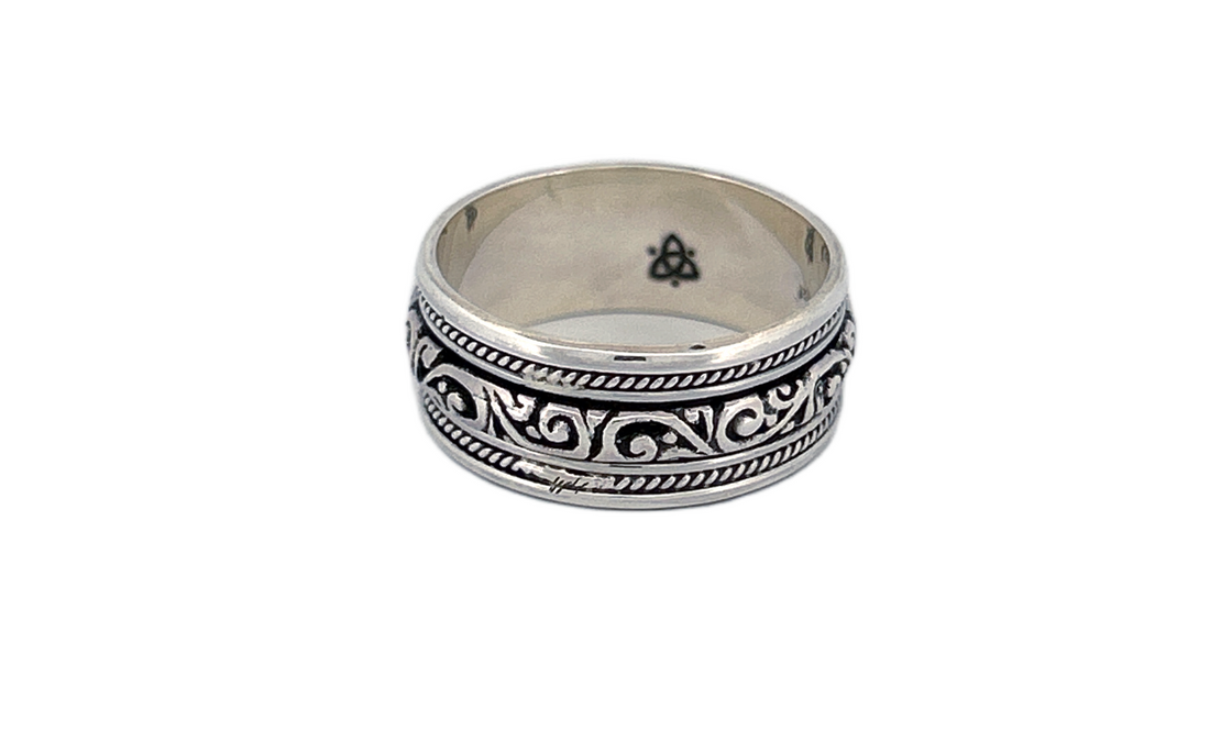 Sterling Silver Spinner Ring |Meditation Ring | Anxiety Ring| Artisan Fidget Ring-R84