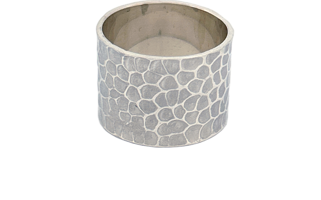 Handcrafted 925 Sterling Silver Hammered & Oxidized Artisan Ring – Unisex Statement Jewelry