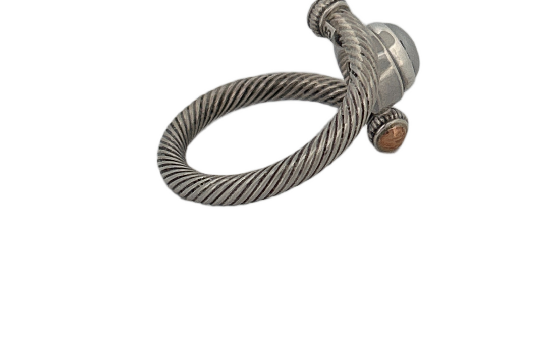 Unique Freshwater Pearl Sterling Silver Ring | Handmade 925 Sterling Silver Pearl RingR77