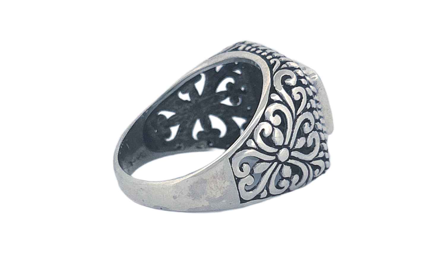 Sterling Silver Abalone Ring – Square Design