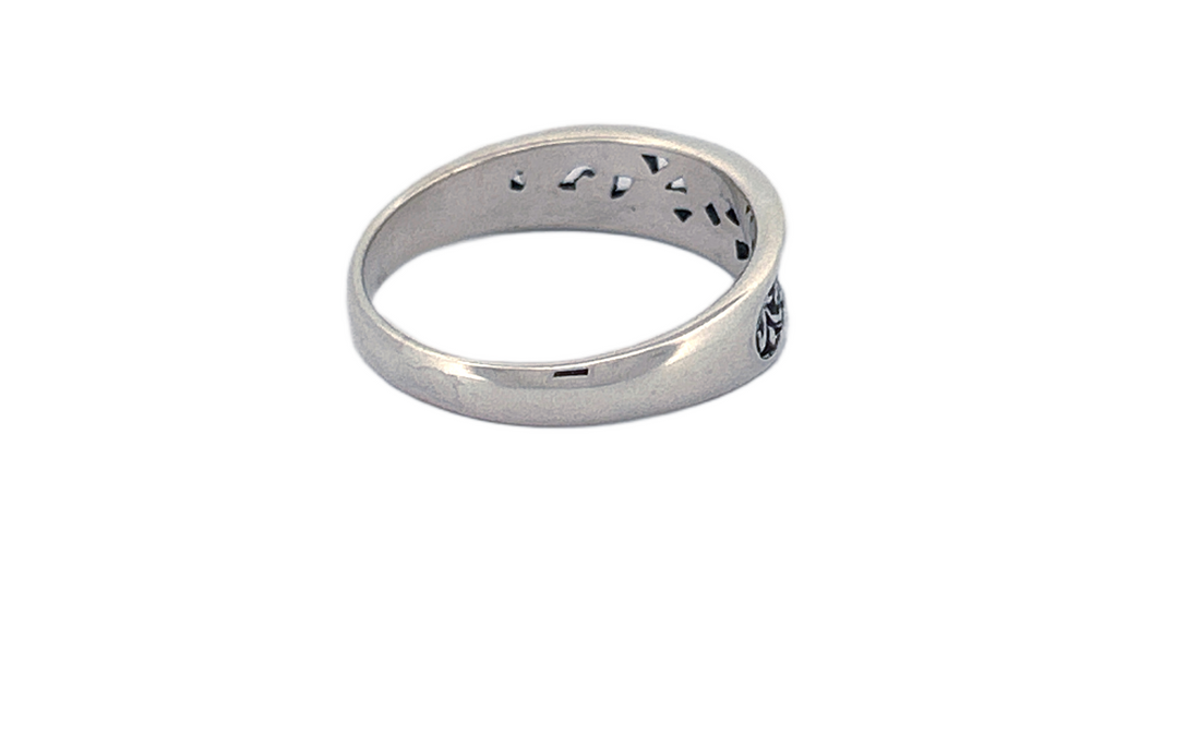 Sterling Silver Band Ring – Swirl Pattern Design