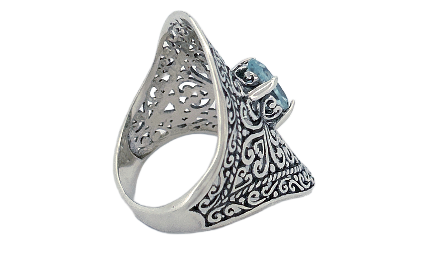 Sterling Silver Gemstone Ring – Blue Topaz or Amethyst