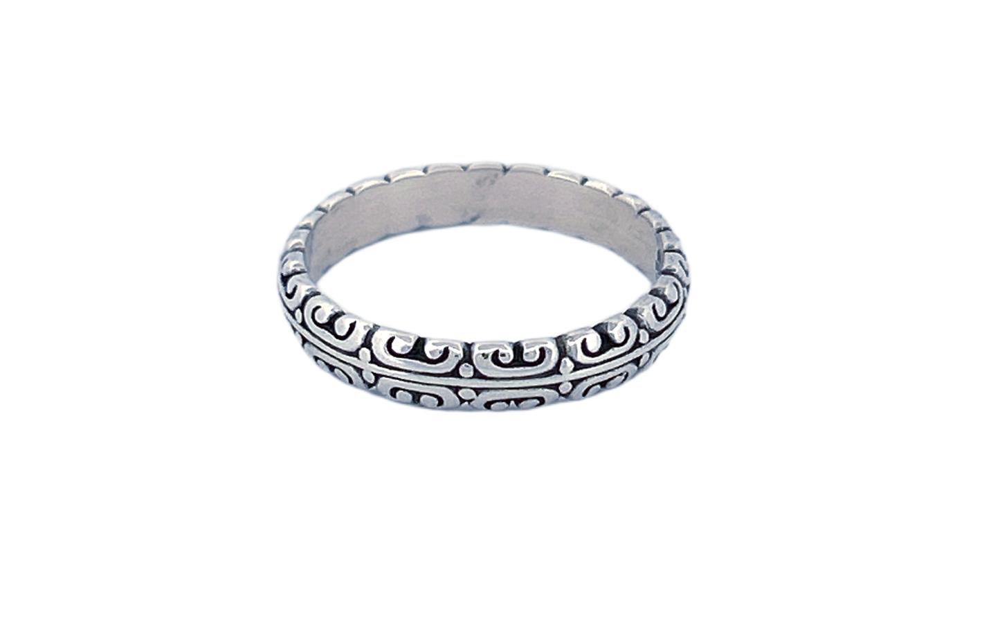 Sterling Silver Scroll Band Ring