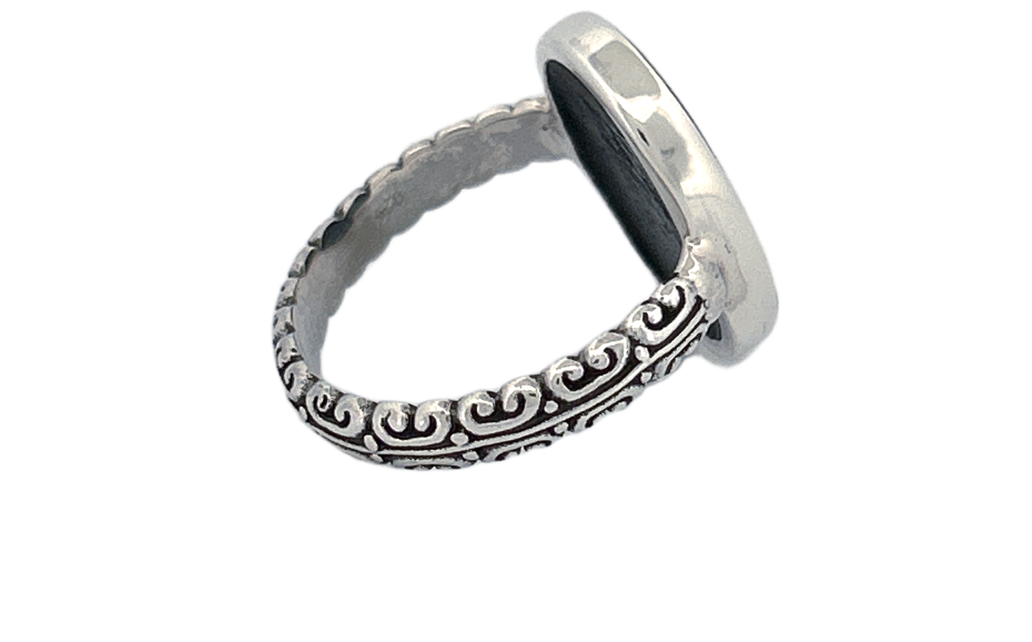 Oval Abalone Shell Sterling Silver Ring-R79