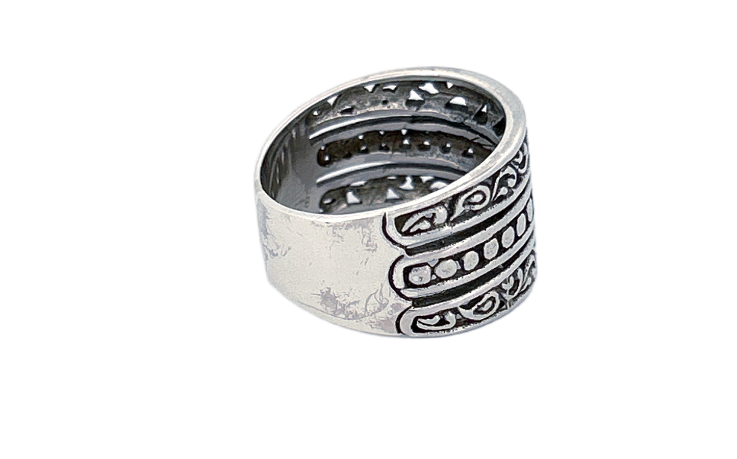 Sterling Silver Ornate Band Ring – Vintage Pattern