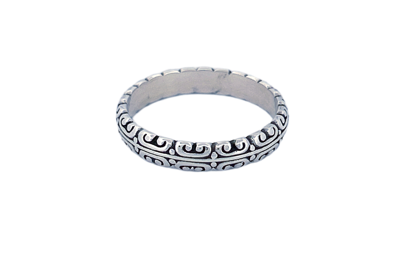 Sterling Silver Scroll Band Ring