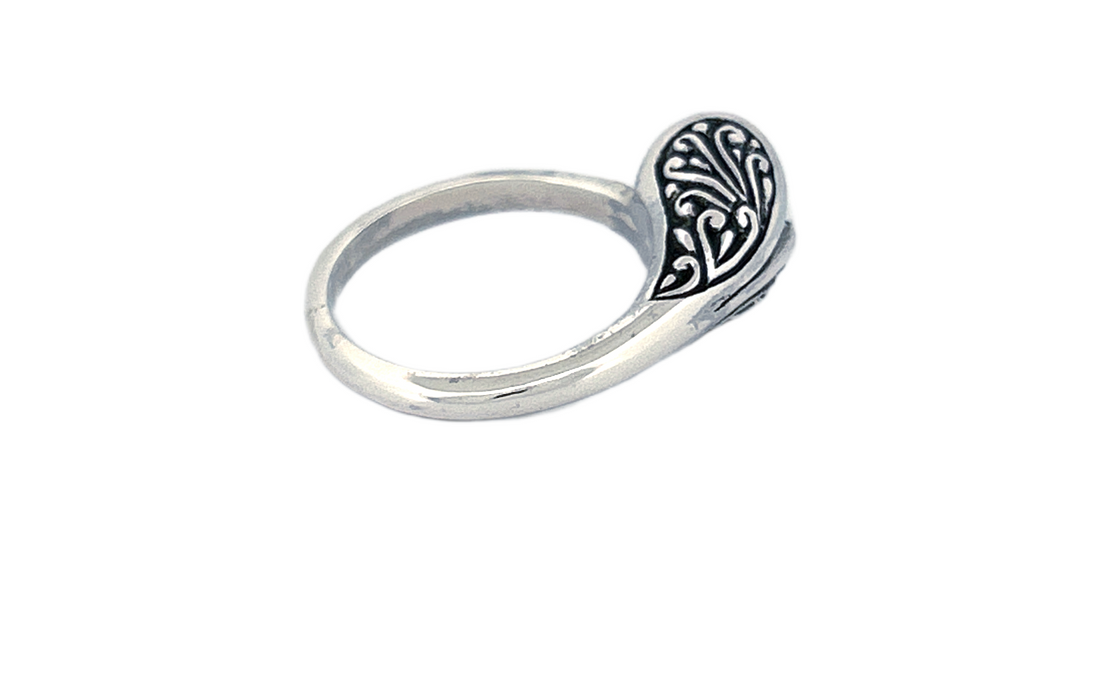 Sterling Silver Pearl Ring – Leaf Wrap Design