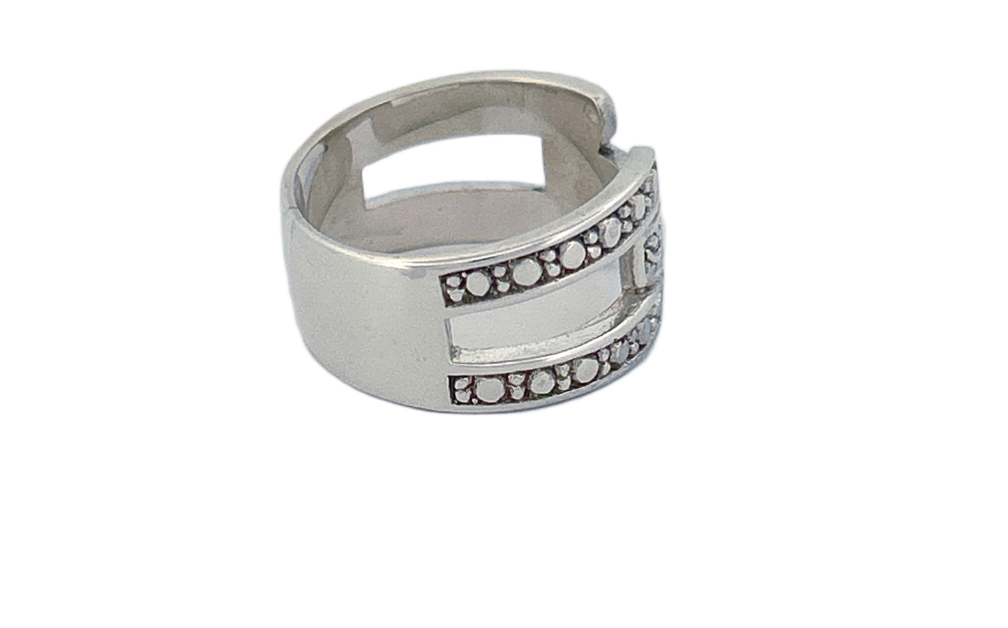 Sterling Silver Open‑Band Filigree Ring