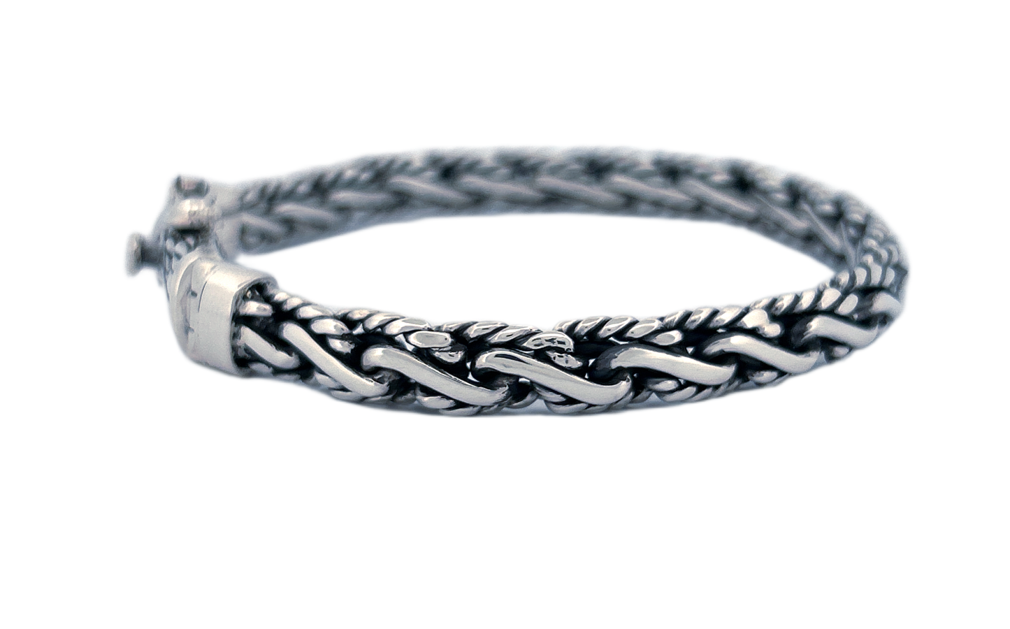 Genuine 925 Sterling Silver Bracelet with Spring Box Lock- CB26