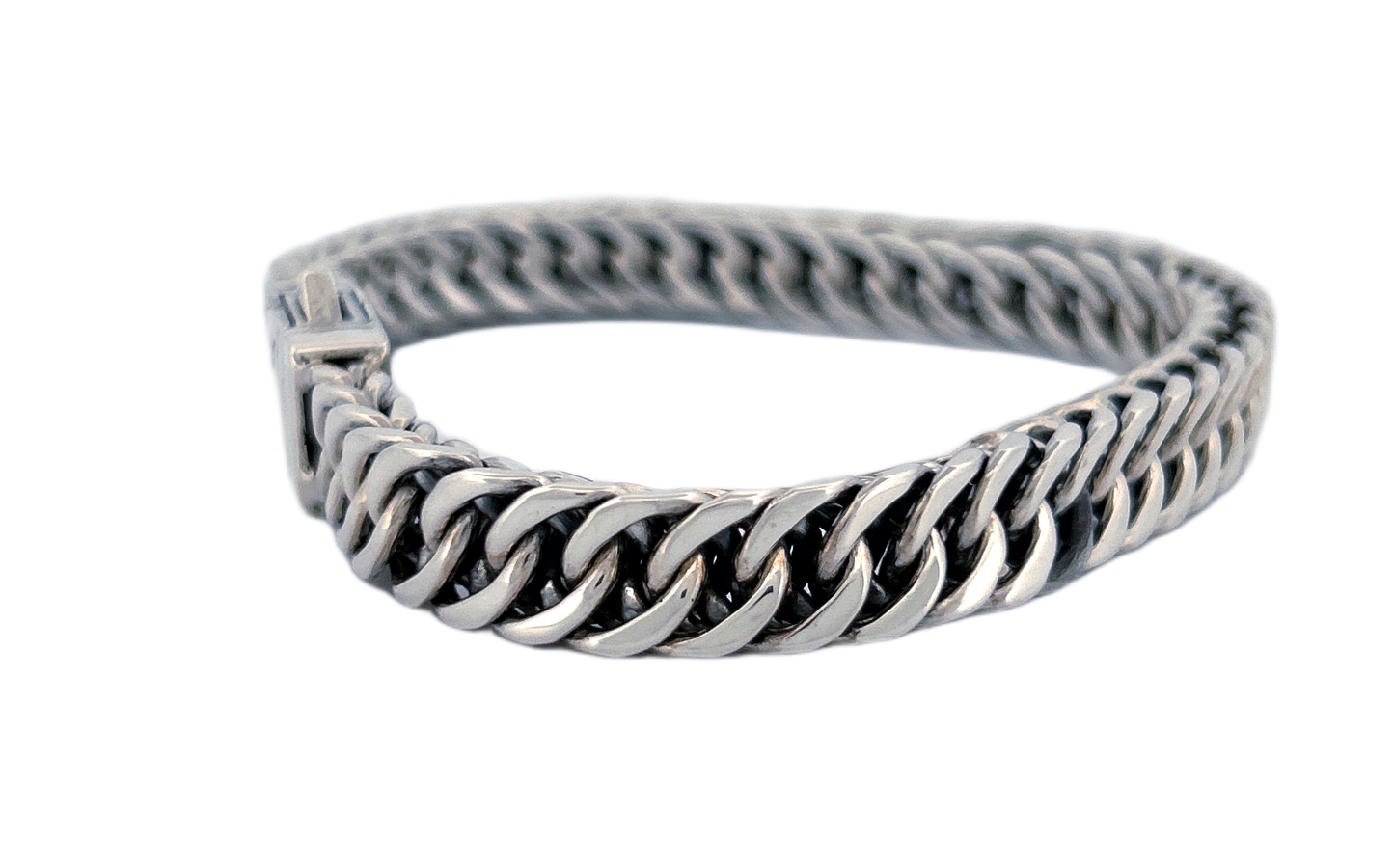 Handmade 925 Sterling Silver Curb Link Bracelet with Secure Box Lock CB30