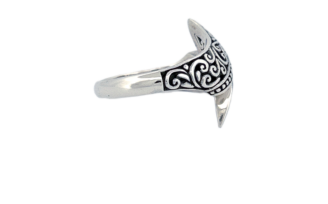Sterling Silver Wrap Ring – Ornate Swirl Design