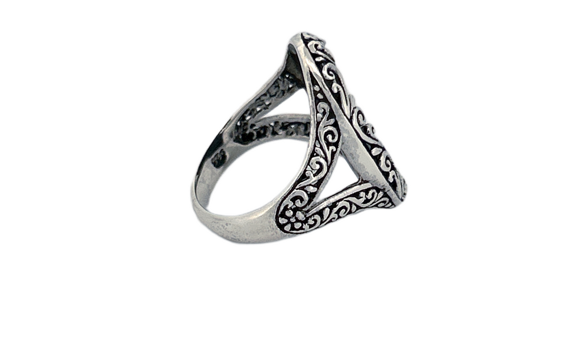 Natural Abalone Shell Handmade Sterling Silver Ring- R85