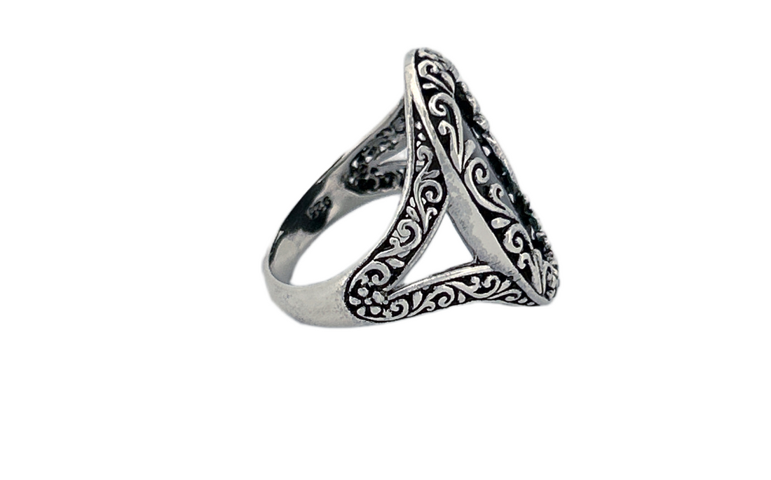 Natural Abalone Shell Handmade Sterling Silver Ring- R85