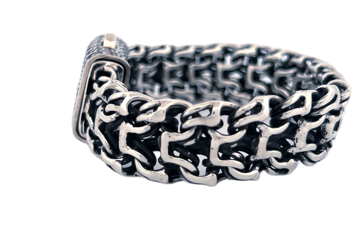 Ramses Style Solid Sterling Silver Bracelet – Thick, Wide & Hand-Carved Statement Piece CB32