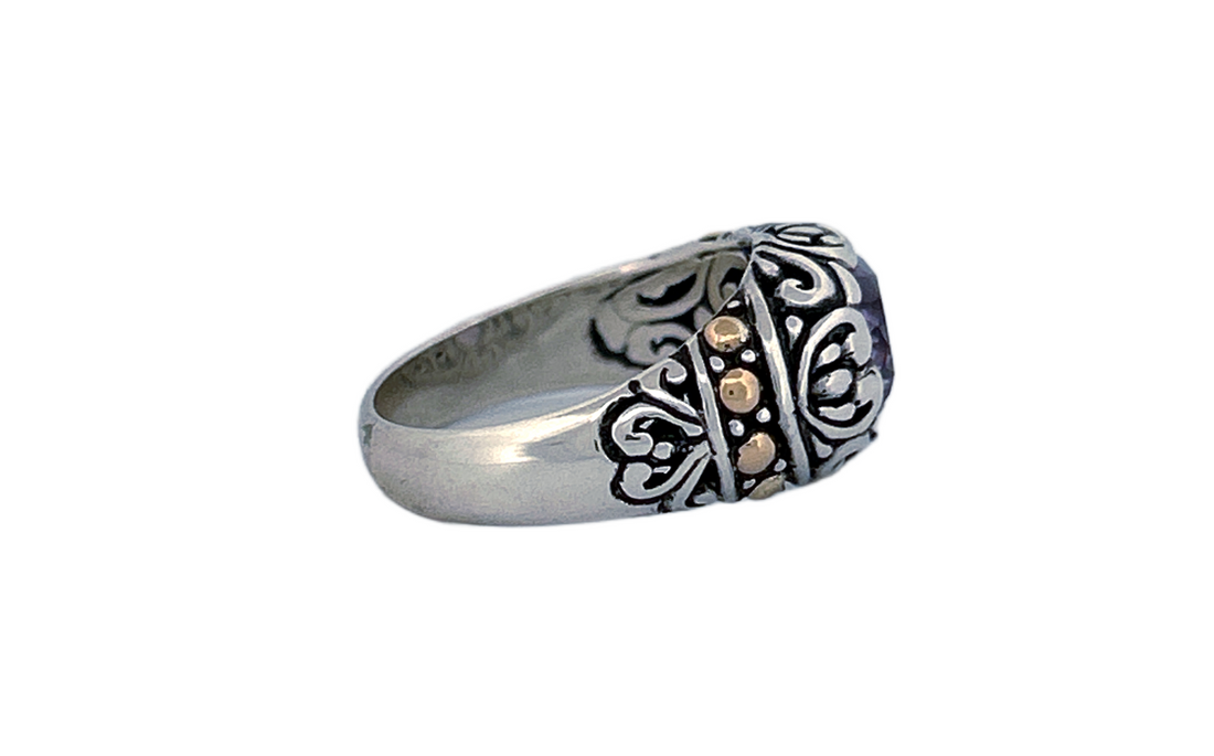 Artisan Handmade 925 Sterling Silver Natural Amethyst Ring-R38