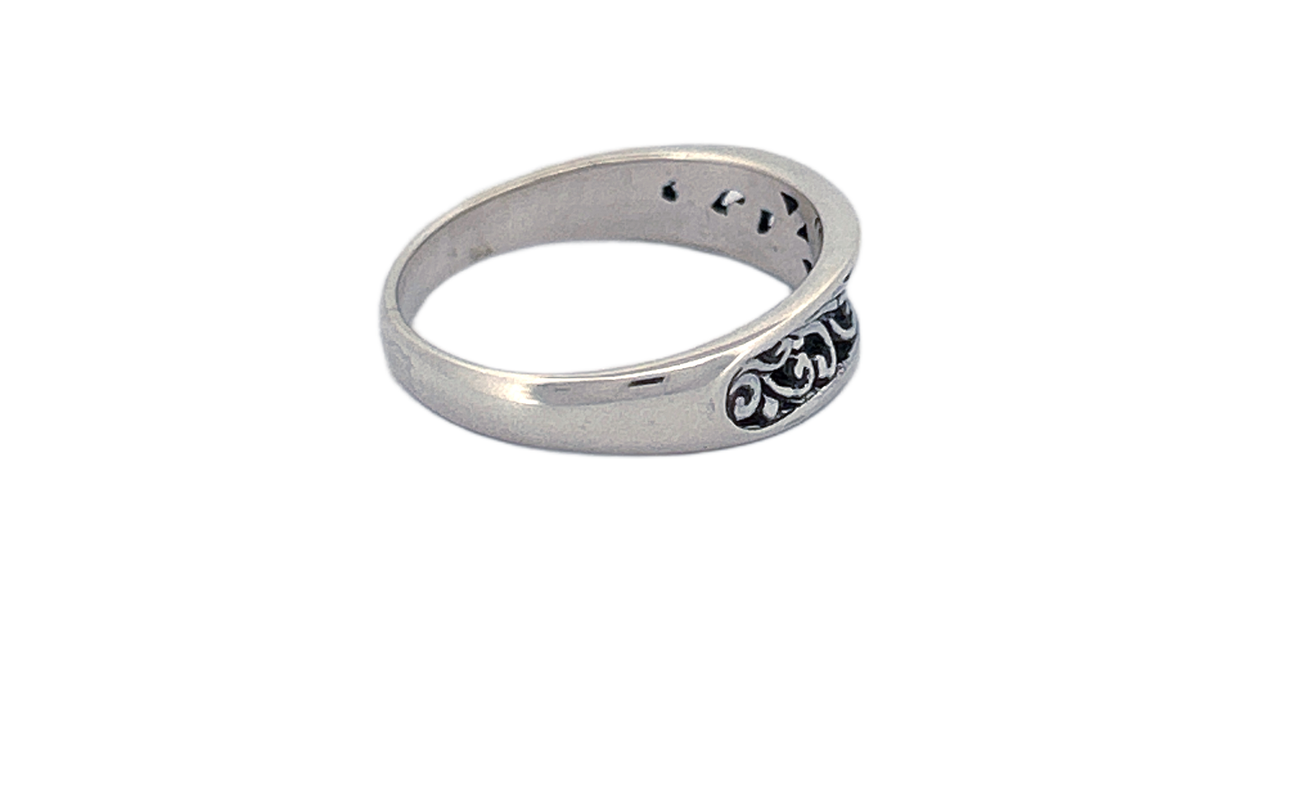 Sterling Silver Band Ring – Swirl Pattern Design
