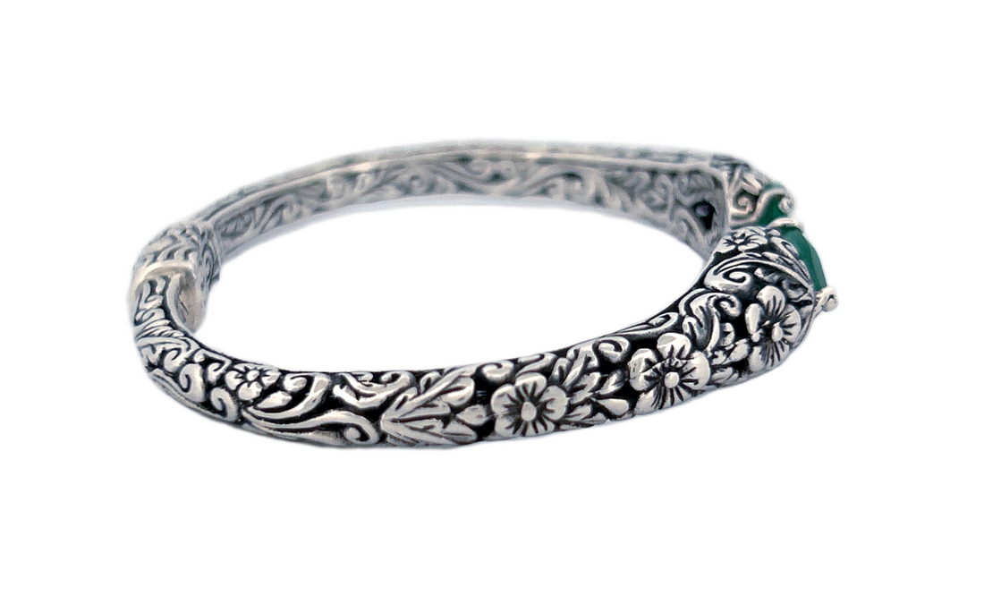 Earth & Sun Silver Gemstone Cuff