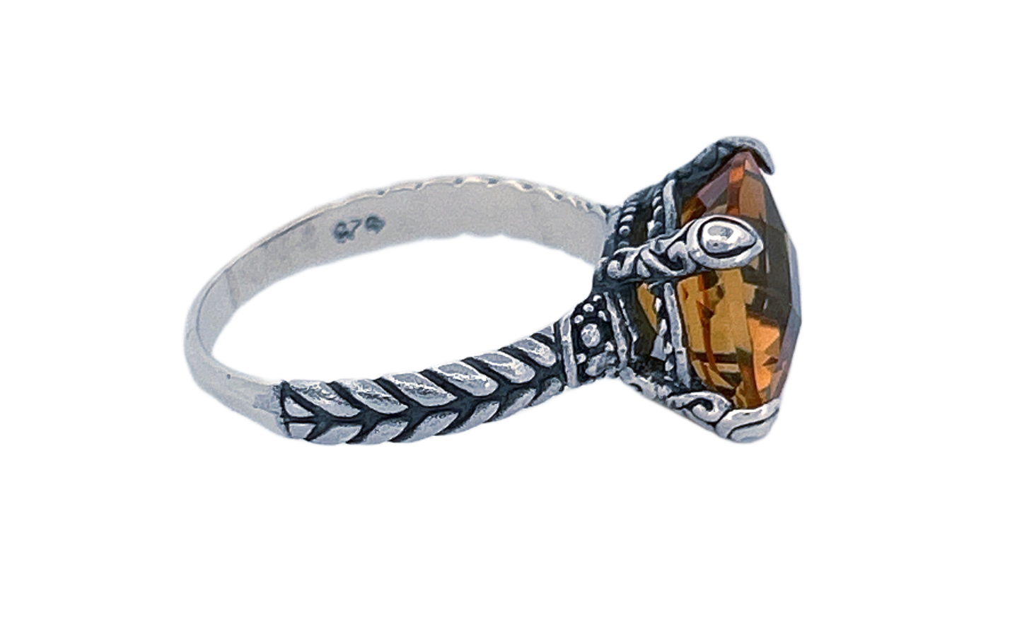 Handmade Sterling Silver Natural Citrine Ring-R57