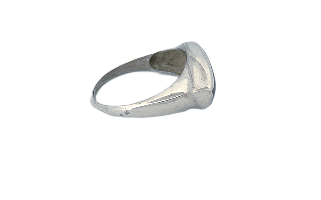 Sterling Silver Abalone Shell Ring – Modern Wave Design